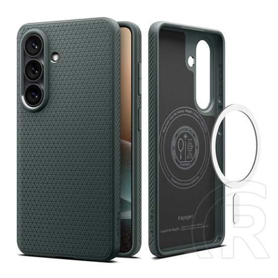 Spigen Samsung Galaxy S26 Plus (SM-S947) liquid air védő (ütésálló, légpárnás sarok, rombusz, magsafe) sötétzöld