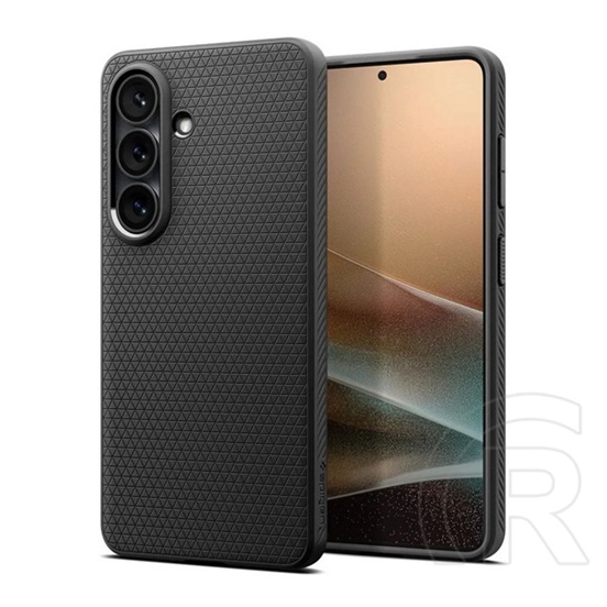 Spigen Samsung Galaxy S26 (SM-S942) liquid air szilikon telefonvédő (ütésállóság, légpárnás sarok, rombusz) fekete