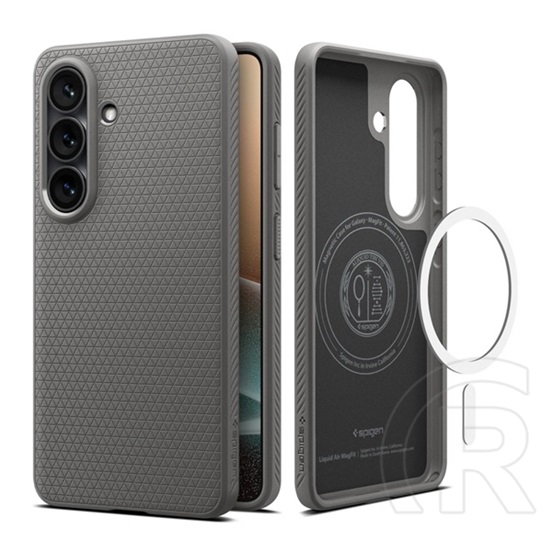 Spigen Samsung Galaxy S26 (SM-S942) liquid air szilikon védő (ütésálló, légpárnás sarok, rombusz, magsafe) sötétszürke