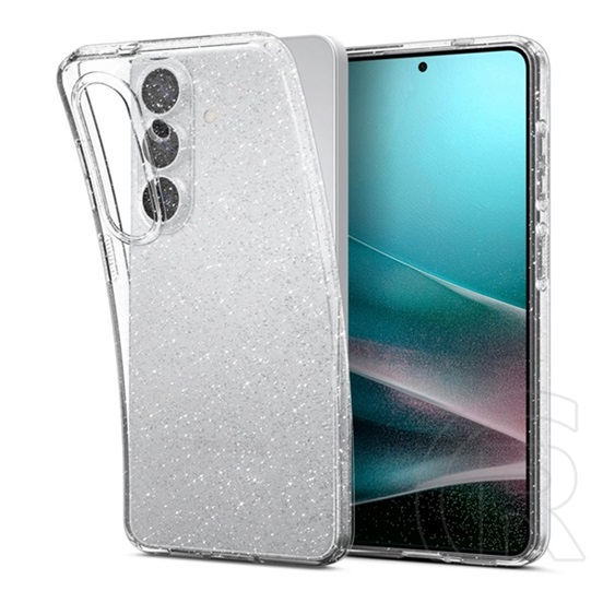 Spigen Samsung Galaxy S26 (SM-S942) liquid crystal glitter védő (ütésálló, légpárnás sarok, csillámporos) átlátszó