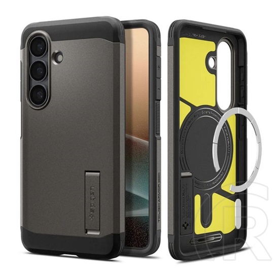 Spigen Samsung Galaxy S26 (SM-S942) tough armor mag műanyag telefonvédő (ütésállóság, kitámasztó, magsafe) sötétszürke