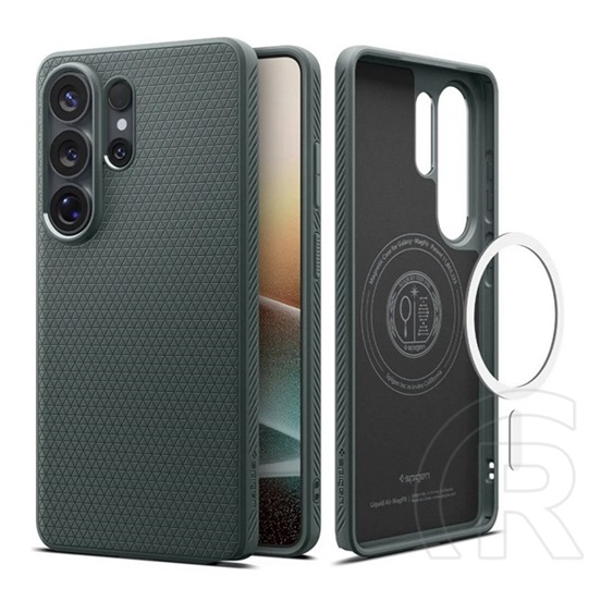 Spigen Samsung Galaxy S26 Ultra (SM-S948) liquid air védő (ütésálló, légpárnás sarok, rombusz, magsafe) sötétzöld