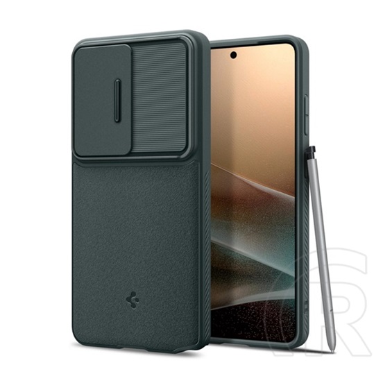 Spigen Samsung Galaxy S26 Ultra (SM-S948) optik armor szilikon telefonvédő (kameravédő) sötétzöld