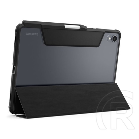 Spigen Samsung Galaxy Tab S11 5G (SM-X736B) ultra hybrid pro tok álló, bőr hatású (flip, ceruza tartó) fekete