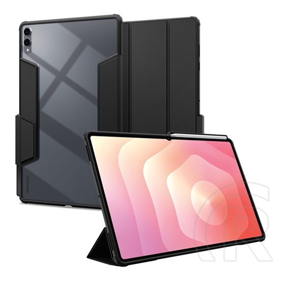 Spigen Samsung Galaxy Tab S11 Ultra WIFI (SM-X930) air skin pro tok álló, eco bőr hatású (flip, ceruza tartó) fekete