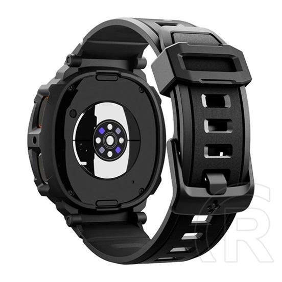 Spigen Samsung Galaxy Watch 8 44mm (SM-L335) rugged armor pro pótszíj ( szilikon, ütésállóság + szilikon keret) fekete