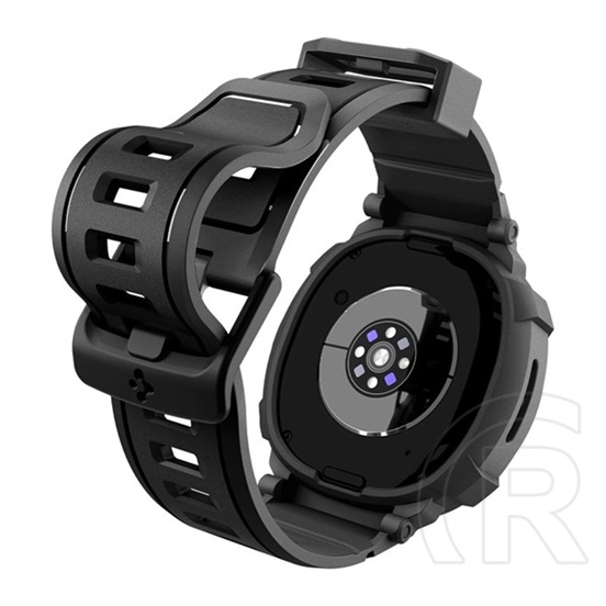 Spigen Samsung Galaxy Watch 8 44mm (SM-L335) rugged armor pro pótszíj ( szilikon, ütésállóság + szilikon keret) fekete