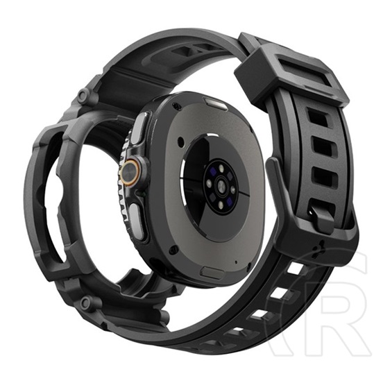 Spigen Samsung Galaxy Watch 8 Classic 46mm (SM-L500) rugged pótszíj ( szilikon, ütésálló + szilikon keret) fekete