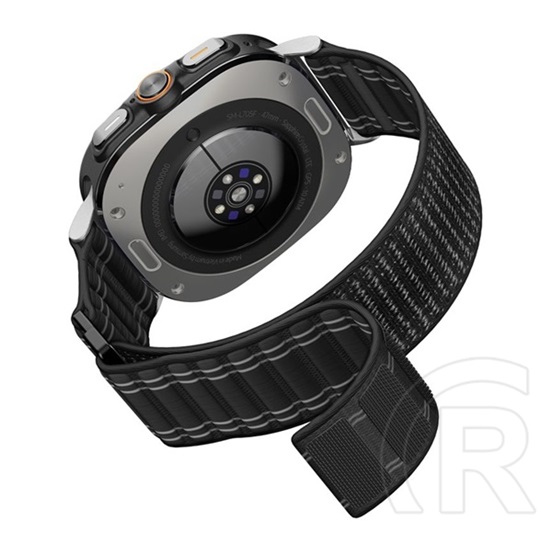 Spigen Samsung Galaxy Watch Ultra eSIM 47mm (SM-L705) wbf0 pótszíj (egyedi méret, nylon, tépőzáras, állítható) fekete