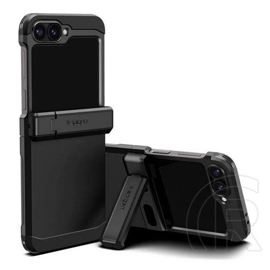 Spigen Samsung Galaxy Z Flip6 5G (SM-F741) Spigen tough armor telefonvédő (szilikon keret, ütésálló, kitámasztó) fekete