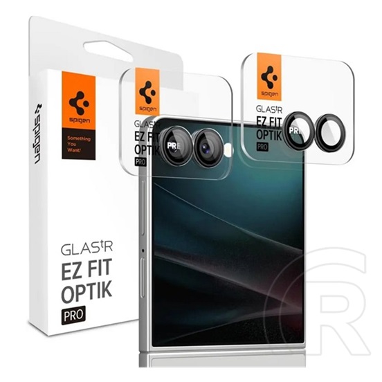 Spigen Samsung Galaxy Z Flip7 (SM-F766) optic pro hd kameravédő üveg 2db (9h, csak lencse) fekete