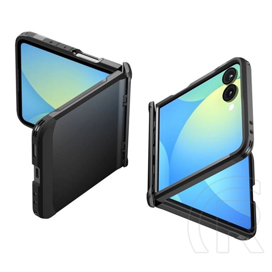 Spigen Samsung Galaxy Z Flip7 (SM-F766) slim armor pro  (ütésálló, műanyag hátlap, teljes védelem, magsafe) fekete