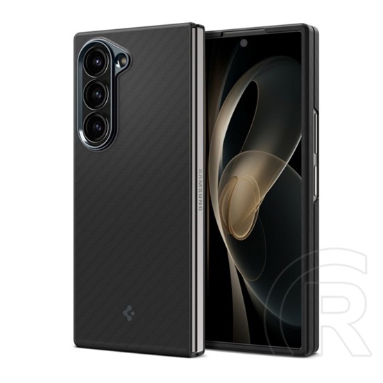 Spigen Samsung Galaxy Z Fold6 (SM-F956) airskin szilikon telefonvédő (ütésállóság, karbon minta) fekete