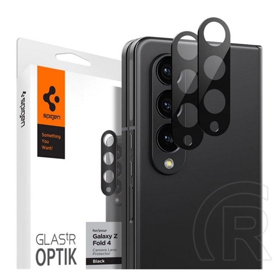 Spigen Samsung Galaxy Z Fold 4 (SM-F936) optik kameravédő üveg 2db (lekerekített szél, karcálló, 9h) fekete