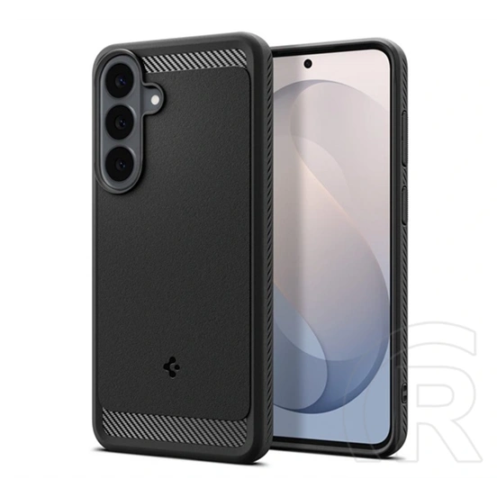 Spigen Samsung S26 FE rugged armor szilikon telefonvédő (ütésállóság, légpárnás sarok, karbon minta) fekete