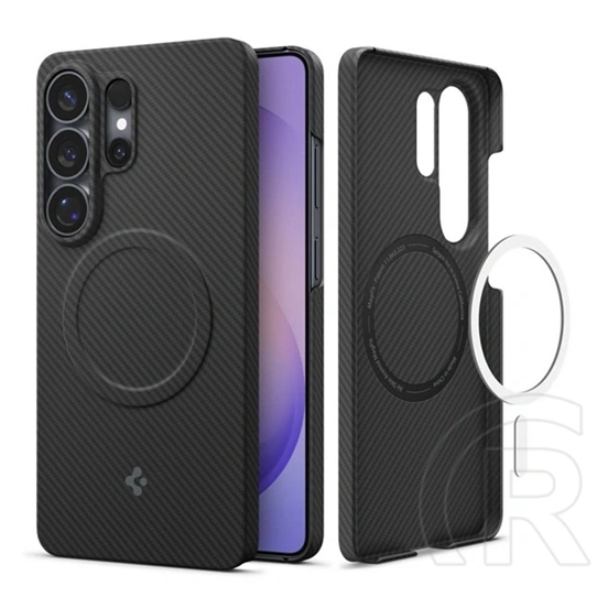 Spigen Samsung S26 Ultra air skin aramid magsafe műanyag telefonvédő (ultravékony, mágneses, karbon minta) fekete