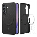 Spigen Samsung S26 air skin aramid magsafe műanyag telefonvédő (ultravékony, mágneses, karbon minta) fekete