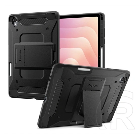 Spigen Samsung Tab S12 Plus 5G  tough armor pro műanyag védő (ütésálló, kitámasztó, karbon minta, ceruza tartó) fekete