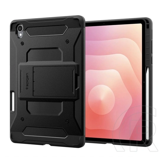 Spigen Samsung Tab S12 Plus 5G  tough armor pro műanyag védő (ütésálló, kitámasztó, karbon minta, ceruza tartó) fekete