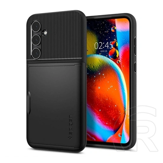 Spigen Slim Armor CS szilikon telefonvédő (műanyag hátlap, kártyatartó, ütésállóság, légpárnás sarok, fekete)