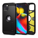 Spigen Though Armor műanyag telefonvédő ( Apple iPhone 13 szilikon keret, közepesen ütésálló, logó kivágás) fekete
