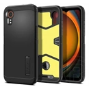 Spigen Tough Armor szilikon telefonvédő (ütésállóság, beépített állvány, matt, fekete)