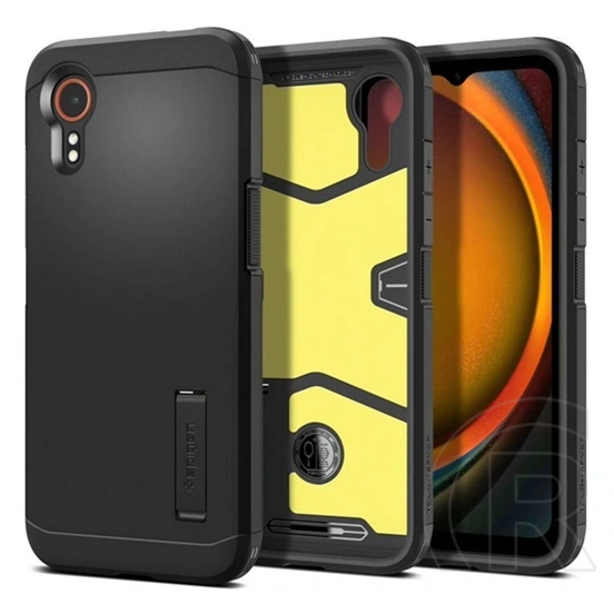 Spigen Tough Armor szilikon telefonvédő (ütésállóság, beépített állvány, matt, fekete)