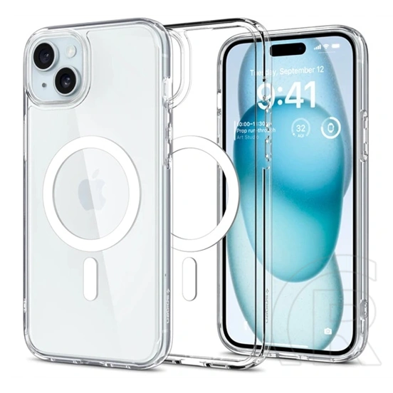 Spigen Ultra Hybrid Mag műanyag telefonvédő (ütésállóság, légpárnás keret, MagSafe, fehér)