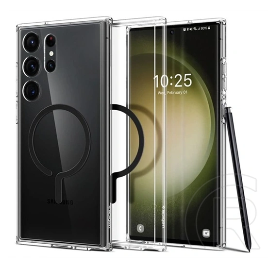 Spigen Ultra Hybrid Mag műanyag telefonvédő (ütésállóság, légpárnás keret, MagSafe, fekete)