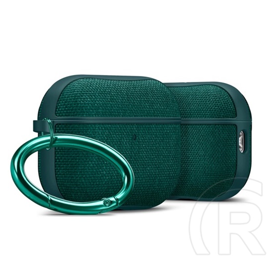Spigen Urban Fit Airpods Pro 3 szilikon tok (karabíner, textil bevonat) sötétzöld