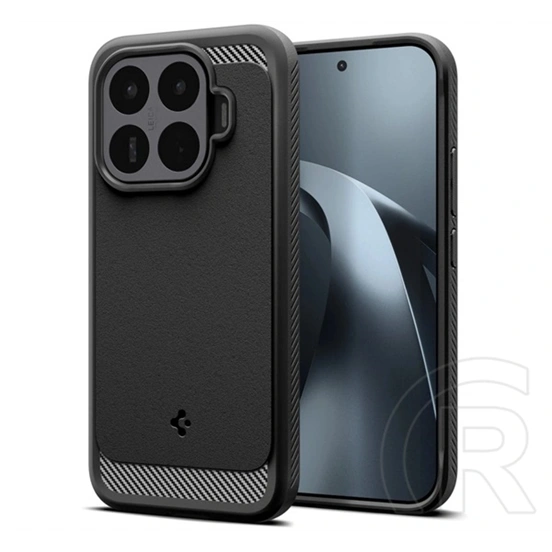 Spigen Xiaomi 17T rugged armor szilikon telefonvédő (ütésállóság, légpárnás sarok, karbon minta) fekete
