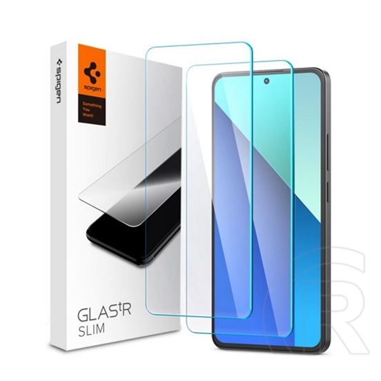 Spigen Xiaomi Redmi Note 13 4G slim képernyőüveg 2db (2.5d, tokbarát, ultravékony, 0.2mm, extra karcálló, 9h) átlátszó