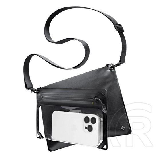 Spigen a640 vízhatlan/vízálló tok, aqua (univerzális, ipx8, vállpánt, 2 zseb, 6.9" méret) fekete