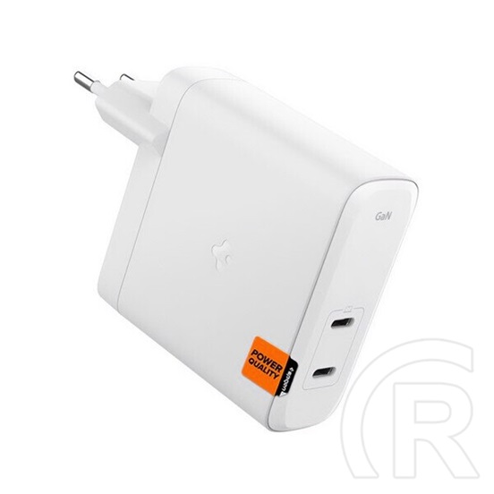Spigen arcstation pro hálózati töltő 2 type-c aljzat (140w, gan, pd gyorstöltő 3.0) fehér