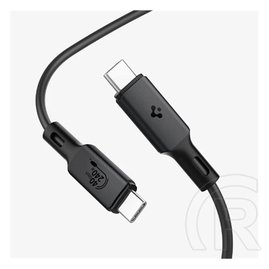 Spigen arcwire pb2203 adatkábel (type-c - type-c, 240w, pd gyorstöltő, 120cm) fekete