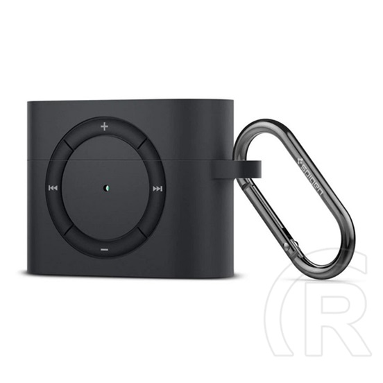 Spigen classic shuffle szilikon tok (karabiner) fekete Apple airpods pro