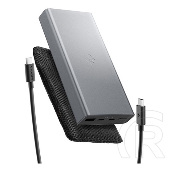 Spigen ea3020 vésztöltő usb+2 type-c aljzat(20000mah, 30w, pd gyorstöltő, led jelzés+type-c kábel)sötétszürke