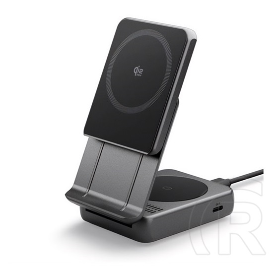 Spigen ef302moq asztali töltő 2in1 (25w, wireless, magsafe, airpods töltő, qi2) fekete