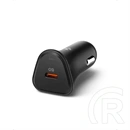 Spigen essential autós töltő type-c aljzat (30w, pd gyorstöltő 3.0) fekete