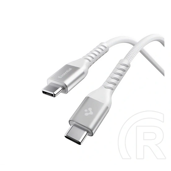Spigen essential eb10010cca adatkábel (type-c - type-c, 100w, pd gyorstöltő, cipőfűző, 100cm) fehér