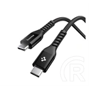 Spigen essential eb10010cca adatkábel (type-c - type-c, 100w, pd gyorstöltő, cipőfűző, 100cm) fekete