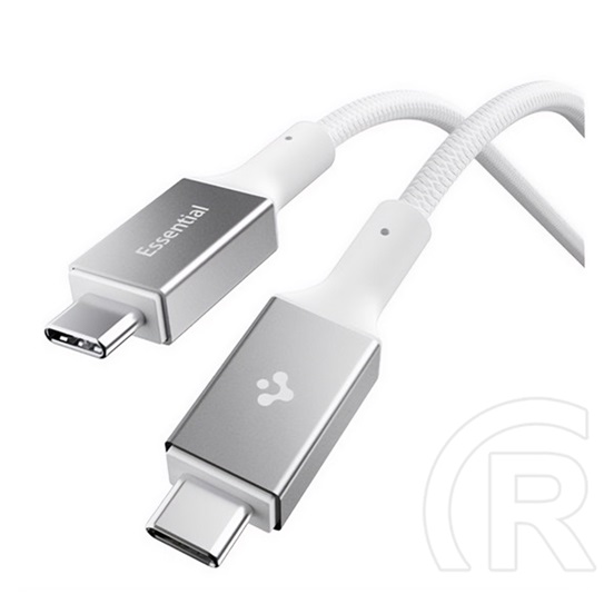 Spigen essential eb24015cc adatkábel (type-c - type-c, 240w, pd gyorstöltő, cipőfűző, 150cm) fehér