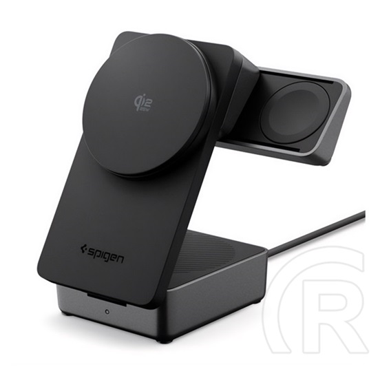 Spigen essential ef323mq asztali töltő 3in1 (25w, gyorstöltő, wireless, magsafe, airpods, apple watch töltő) fekete