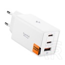 Spigen essential hálózati töltő type-c aljzat (67w, gan, pd gyorstöltő 3.0) fehér
