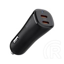 Spigen ev502 arcstation autós töltő 2 type-c aljzat (50w, pd gyorstöltő 3.0) fekete