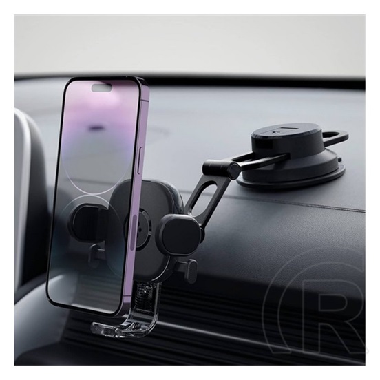 Spigen its35-3 autós tartó (tapadókorongos, szélvédőre, műszerfalra, állítható, mágneses, magsafe rögzítés) fekete