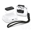 Spigen lock fit m műanyag tok (ütésállóság, karabíner, kézpánt, karbon minta) fekete Apple airpods pro 2