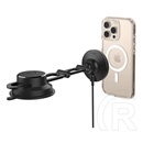 Spigen onetap pro4 autós tartó (műszerfalra, szélvédőre, mágneses, 360°, wireless, gyorstöltő, 15w) fekete