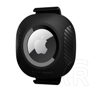 Spigen pet collar szilikon tok (hátizsák pántra, nyakörvre, gumis rögzítés + védőfólia) fekete apple airtag
