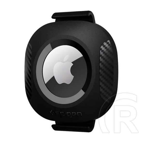 Spigen pet collar szilikon tok (hátizsák pántra, nyakörvre, gumis rögzítés + védőfólia) fekete apple airtag
